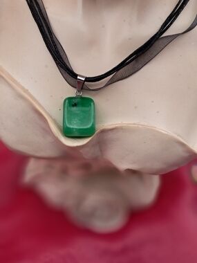 Timeless Cloudy Medium Green Jade & Black Multistrand Necklace